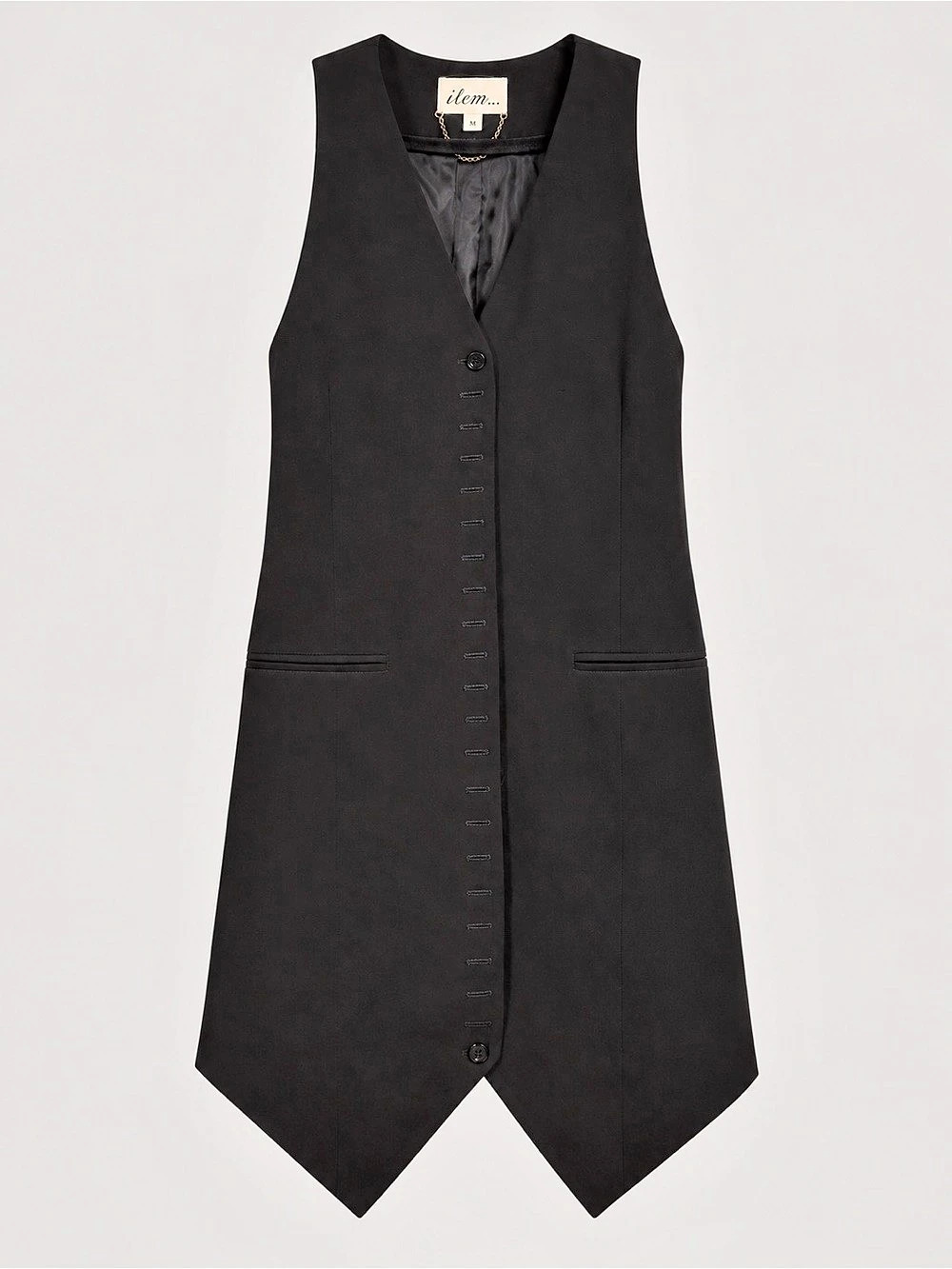 Black Button Front Vest